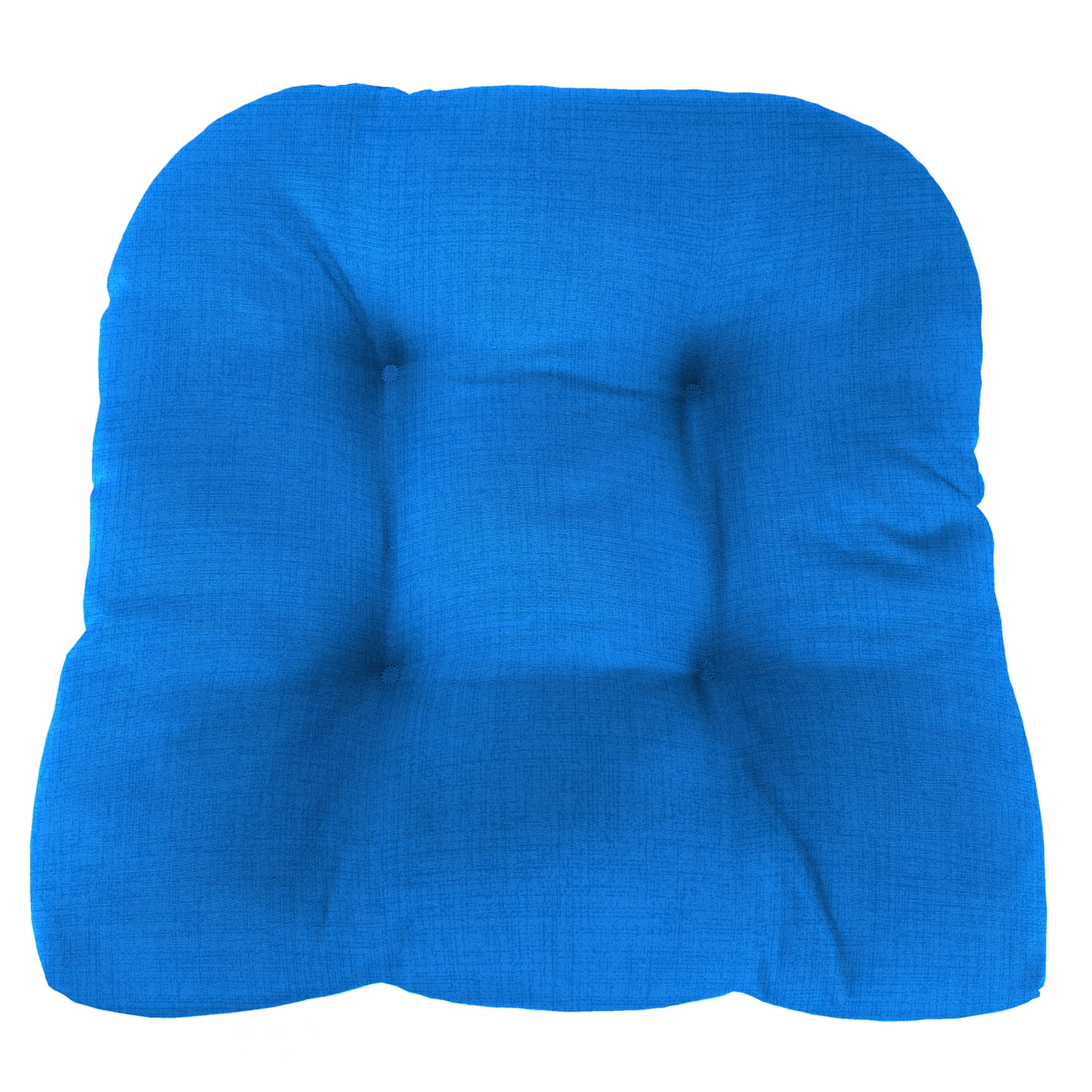 Jordan Manufacturing 18" x 18" Celosia Princess Blue Crosshatch Square Tufted Contoured Outdoor Wicker Seat Cushion (2 Pack)