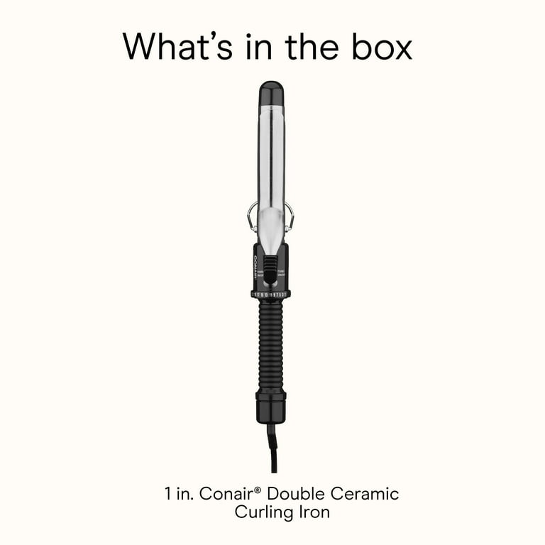 Conair Instant Heat Curling Iron, 1.0-inch, 1.0-inch barrel produces classic curls – for use on short, medium, and long hair, Black, CD87GNR