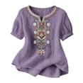 thumbnail image 4 of MEICHEN Women's Fashionable Casual Embroidered Tops Short Sleeve T Shirts Summer Trendy Clothing for Women, 4 of 9