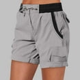 thumbnail image 2 of ZyeKqe Cargo Shorts for Women Drawstring High Waisted Outdoor Hiking Shorts Rolled up Casual Summer Shorts, 2 of 5