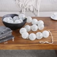 thumbnail image 2 of DecMode Handmade Round Extra Long Frosted Orb White Glass Garland with Tassel with Knotted Jute Rope, 2 of 8