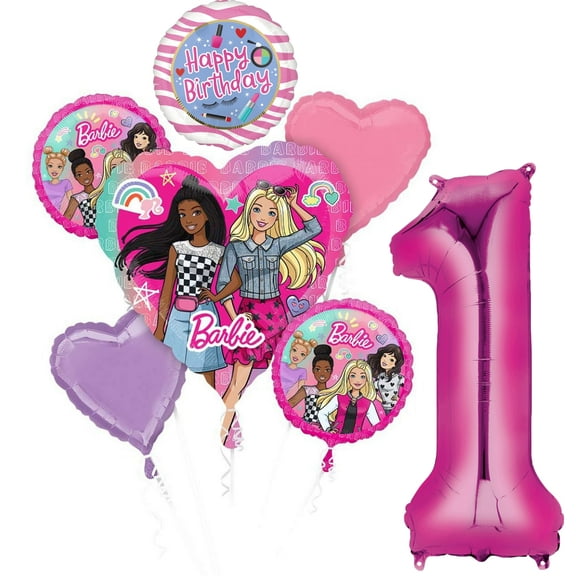 Barbie Sparkle 1st Birthday Party Supplies Balloon Bouquet Decorations