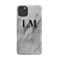 thumbnail image 1 of Personalised Grey Stone Marble Initials iPhone 11 Pro Max Case,iPhone 14 Pro, 1 of 4