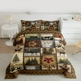 thumbnail image 2 of Feelyou Western Lodge Cabin Queen Comforter Set, Jungle Bear Deer Animal Bedding Sets, Rustic Countryside Reversible Bedding Comforter Set, Wheat Brown Super Cozy Room Decor, 3 Pieces, 2 of 8