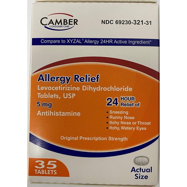 Camber Allergy Relief Levocetirizine Dihydrochloride Tablets, USP 24