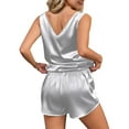 thumbnail image 7 of Telankuip Clearance Womens Summer Pajamas Sets with Shorts,Gilrs 2 Piece Loungewear Set Ladies Clearance Sleepwear Set Loose Fit Sleepshirts Set V-Neck Nightwear Set Navy M, 7 of 7
