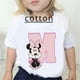 thumbnail image 2 of Camisetas de algodón para niños de Minnie, combinación de letras de la A a la Z, ropa de dibujos animados de Disney Kawaii, camisetas casuales para niños y niñas, 2 of 5