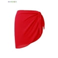 thumbnail image 2 of BadPiggies Women's Short Sarongs Beach Wrap Sheer Chiffon Cover Ups Swimwear Bikini Wraps for Skirt Scarf Pareo (Red), 2 of 4