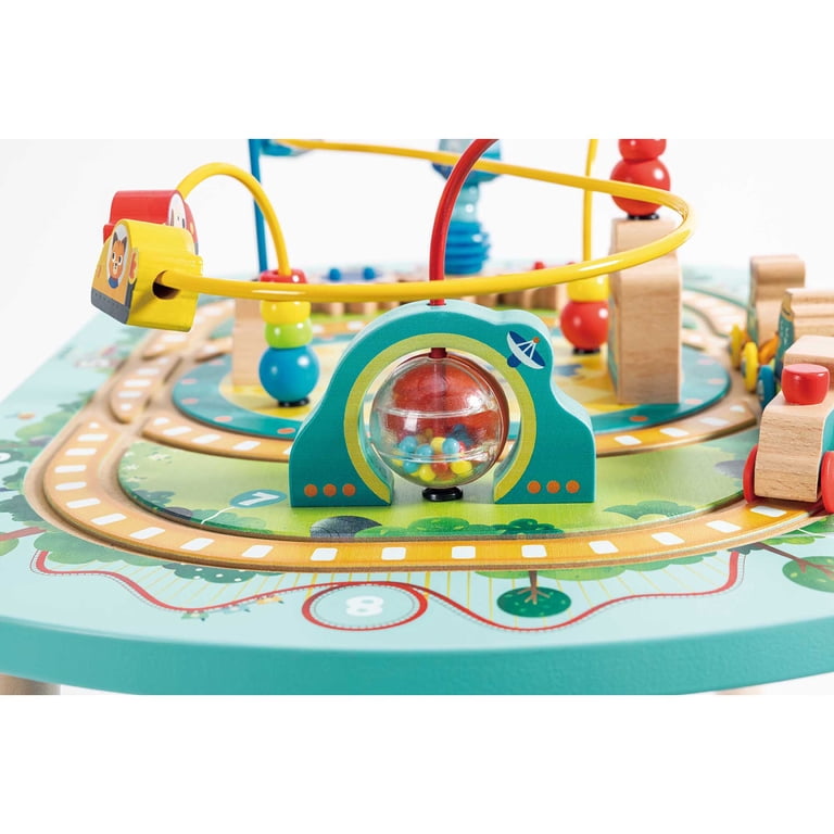 Hape: Twisting Railway Maze Table - Wooden Animal Graphics Maze