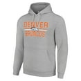 thumbnail image 2 of Unisex Starter Heather Gray Denver Broncos Team Mesh Print Graphic Tri-Blend Pullover Hoodie, 2 of 3