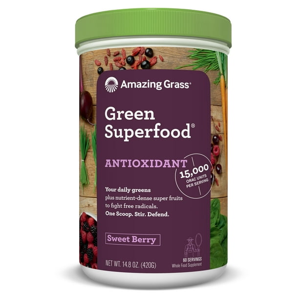 Amazing grass antioxidant green superfood powder, sweet berry, 60