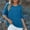 003 Blue, variant on Women's Plus Size Knitted Sweater Short Sleeve Crew Neck Pullover Top Casual Solid Color Sweater with Pocket