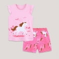 thumbnail image 2 of HCNTES Baby Girl Clothes Toddler Girls Summer Clothes Baby Kids 1T 2T 3T 4T Short Sleeve Letter T-Shirt Tops + Shorts Outfits Sets, 2 of 7