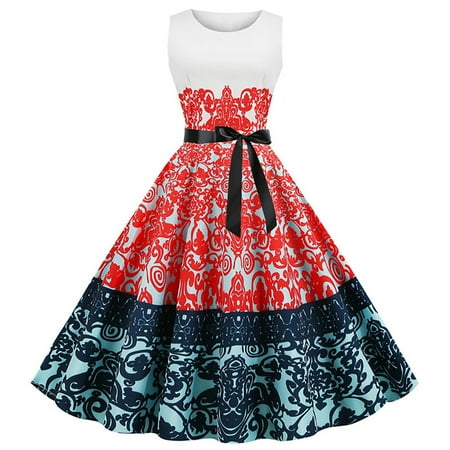

cllios Women s Summer Dresses For Women Beach Floral Print Sleeveless Tank Swing Dress for Women 2022