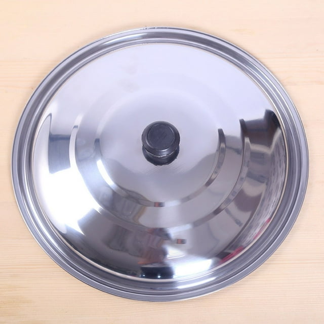 Mosiee Couvercle de Pot en Acier Inoxydable 32Cm Épaississement Wok Vapeur Électrique Couvercle en Acier Inoxydable Casserole Wok Poêle à Lait