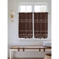 thumbnail image 2 of Rustic Botanical Bathroom Window Curtain, Japanese Herb on Brown Simple Art Light Filtering Coffee Kitchen Curtains, Bedroom Living Room Curtains 2 Panel 84"x54", 2 of 6