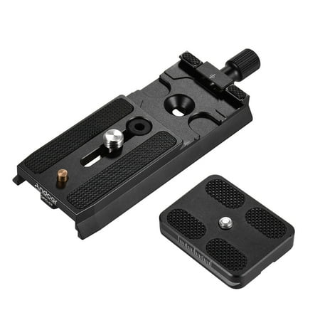 

Andoer QRC-01 Quick Release Plate QR Plate Aluminum Alloy with 1/4 Inch & 3/8 Inch Screws Compatibel with Manfrotto 501HDV/701HDV/503HDV/577/519/561/Q5