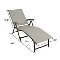 thumbnail image 2 of Kozyard Cozy Aluminum Reclining Lounge Chair - Foldable Outdoor Chaise Lounge with Drink Holder, Weather Free, Adjustable - Assemble-Free (Beige with Blue Strip Cushion), 2 of 7