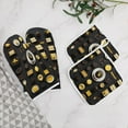 thumbnail image 5 of Afternoon Tea Oven Mitts And Pot Holders Sets of 4 Oven Gloves Set Potholders for Kitchen Cooking Baking Grilling Anti Scald Hot Pads And Heat Resistant, 5 of 6