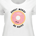 thumbnail image 4 of Inktastic Donut Worry Be Happy Pink Sprinkle Donut` Women's Plus Size T-Shirt, 4 of 5