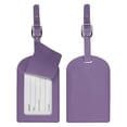 thumbnail image 1 of Etiquetas de Equipaje Uxcell para Maleta [2PCS] - Etiqueta de Bolsa con Cubierta de Privacidad Segura y Hebilla Ajustable - [Púrpura - Cuero PU], 1 of 7