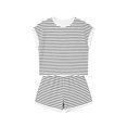 thumbnail image 3 of Lullu Girls Striped Outfits Short Sleeve Tshirt Shorts Set, 2-Piece, White, Sizes 6-14, 3 of 3