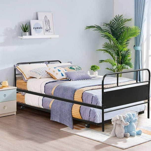 Metal Frame Dual Use Sy Sofa Bed, Can A Trundle Fit Under Twin Bed