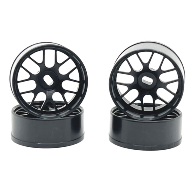 fastboy 4piece 22.5mm Aluminum Alloy Wheel Rims Compatible With Wltoys 1/28 K969 Metal RC Car Upgrade Racing Tire RC Car black 1Set