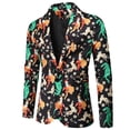 thumbnail image 1 of Traje de otoño e invierno para hombre, talla europea, estampado navideño, corte entallado, traje informal de un solo pecho, chaqueta para hombre, 1 of 6