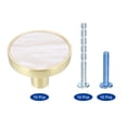 thumbnail image 3 of Uxcell 10 Pcs 1-1/4 Inch Gold Kitchen Cabinet Knobs for Dressers Marble Shell Stickers, 3 of 6