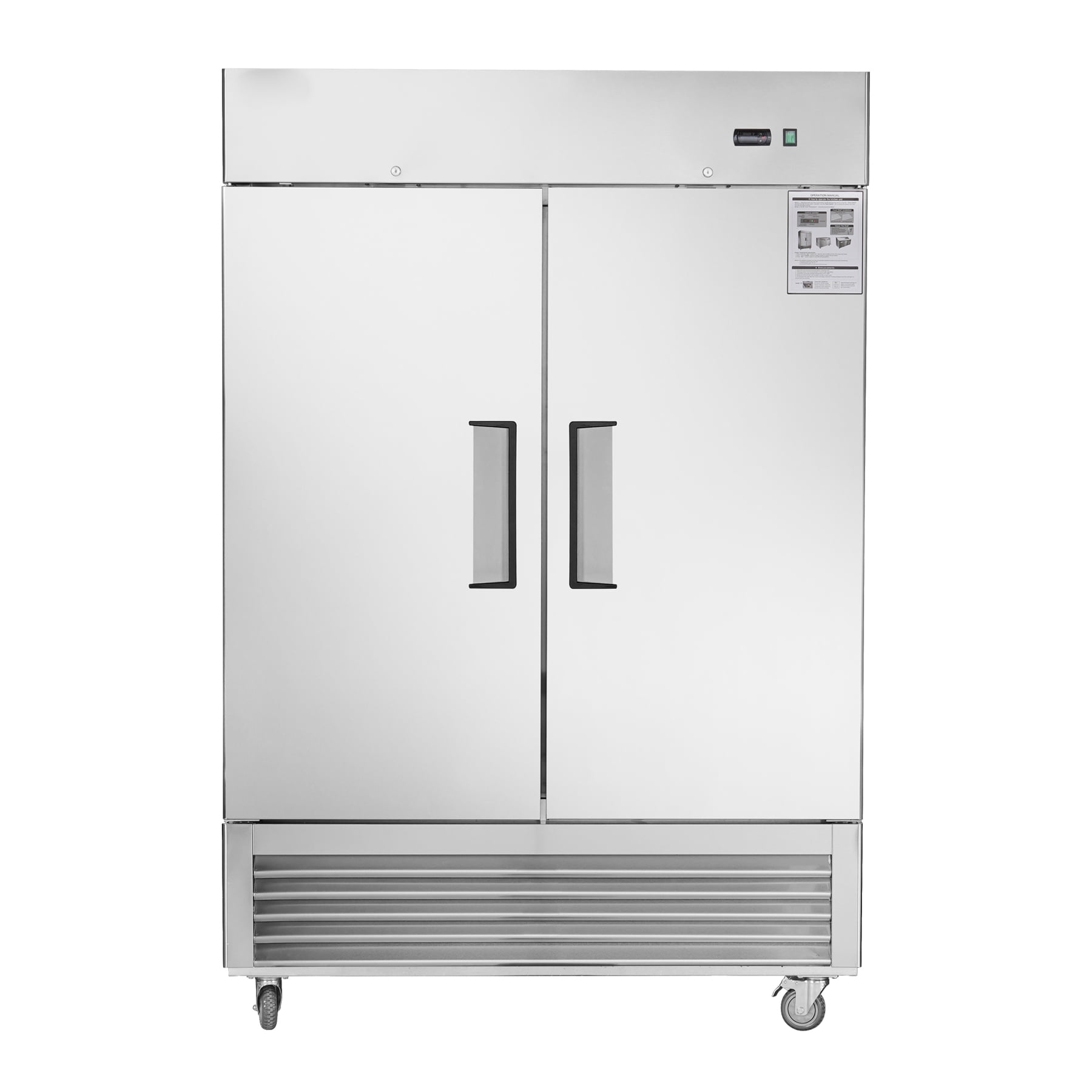 54"W 2 Section Reach-in Commercial Refrigerator 42.2 Cu.ft. Upright Fan Cooling Refrigerator for Restaurants and Commercial Environments