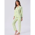 thumbnail image 2 of DARING DIVA Cotton Pajamas Button Down Pants Loungewear Set L Yellow Stripe, 2 of 7