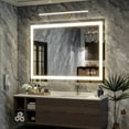 thumbnail image 7 of BEAUTYPEAK 30"x39" Bathroom Mirror with Adjustable LED Wall Mounted Mirror, White, 7 of 7