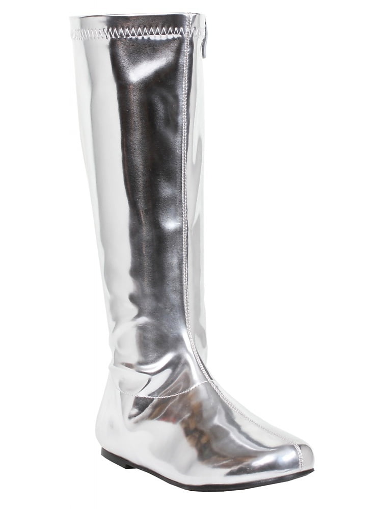 silver boots flat