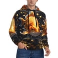 thumbnail image 2 of Pofeuu Golden Koi And Treasure Print Mens Casual Hooded Collar Drawstring Hoodies Pullover Sweatshirts Casual Long Sleeve Shirts-Medium, 2 of 7