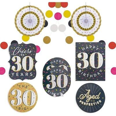 

30th Birthday Decorations Includes Table CenterPcs Wall Sign Ceiling String