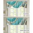 thumbnail image 4 of Marble Texture Aqua Kitchen Curtains Balcony Adjustable Roman Blinds Small Short Curtain for Living Room, 4 of 6
