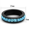 thumbnail image 2 of Luxe Jewelry Designs Women's Black IP Stainless Steel Straight Ring with Sea Blue Crystals - Size 8, 2 of 4