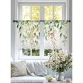 thumbnail image 3 of Green Summer Eucalyptus Leaves Sheer Curtains 45 Inch Length 2 Panels Set, Spring Botanical Watercolor Voile Window Treatment Rod Pocket Small Kitchen Curtains Drapes for Bedroom 52"x45"x2, 3 of 7
