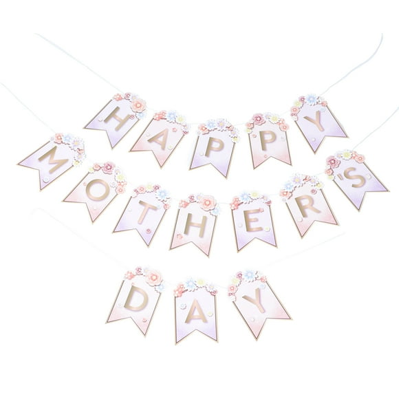 Miangastore 1 Ensemble de Décorations Joyeuse Fête des Mères Bannière Ornement Suspendu en Papier Multicolore pour Fêtes de Femmes