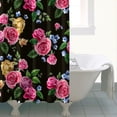 thumbnail image 4 of Waterproof Beautiful Colorful Floral Shower Curtain 72x72 Inch Boho Style Polyester Unique Shower Curtain for Bathroom Hotel Home Decor with 12 Plastic Hooks, 4 of 5