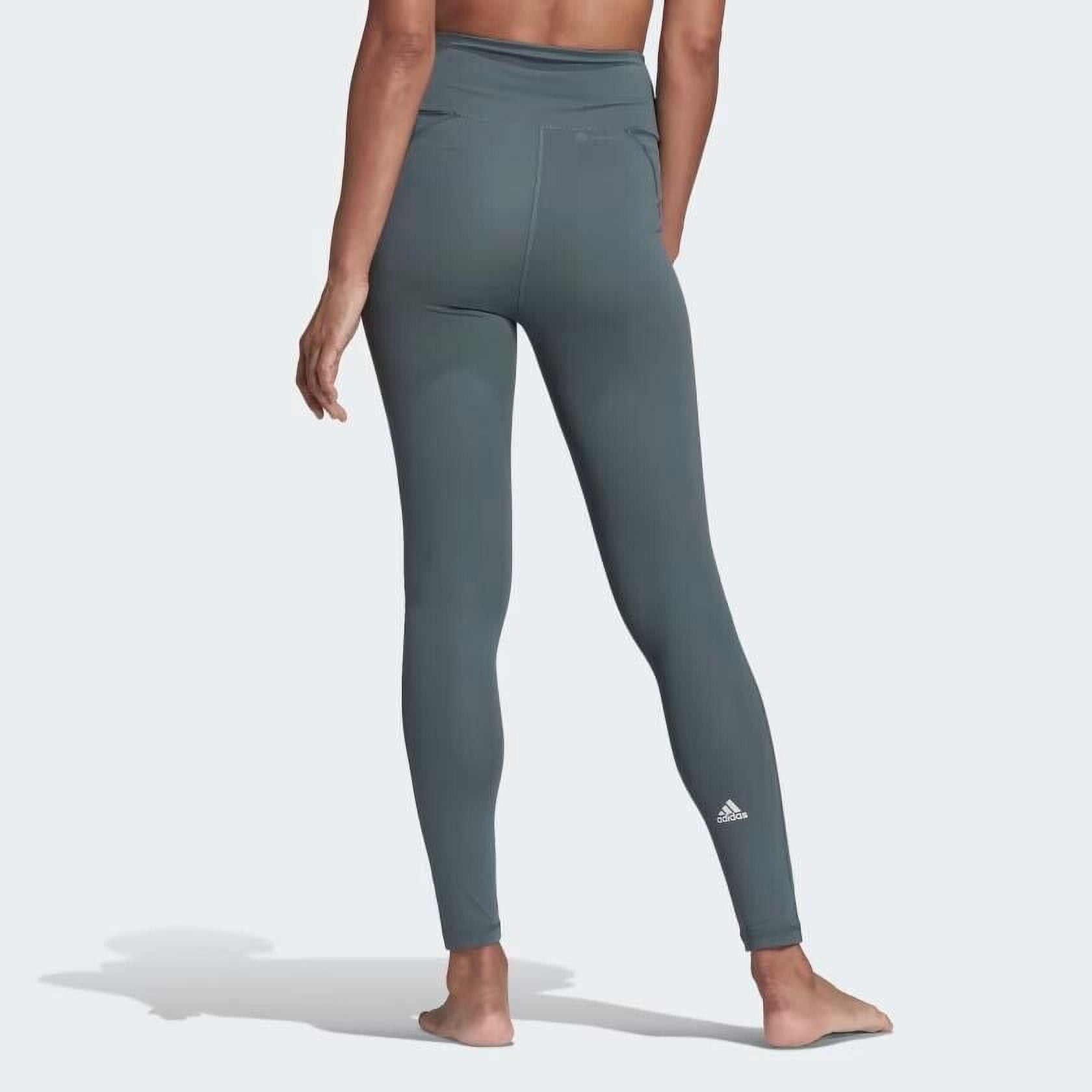 Adidas Women\'s Yoga Essentials High-Waisted Leggings HD6795 Blue Oxide