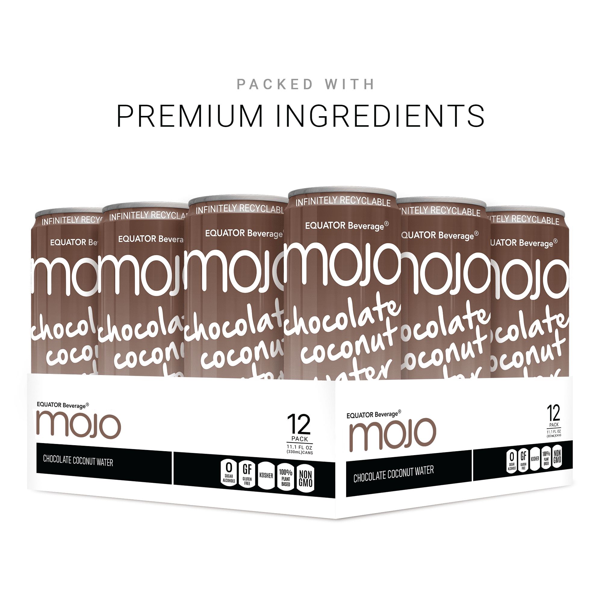 MOJO Chocolate Coconut Water, Hydration, Electrolytes, 10.8 oz, 12 Pack