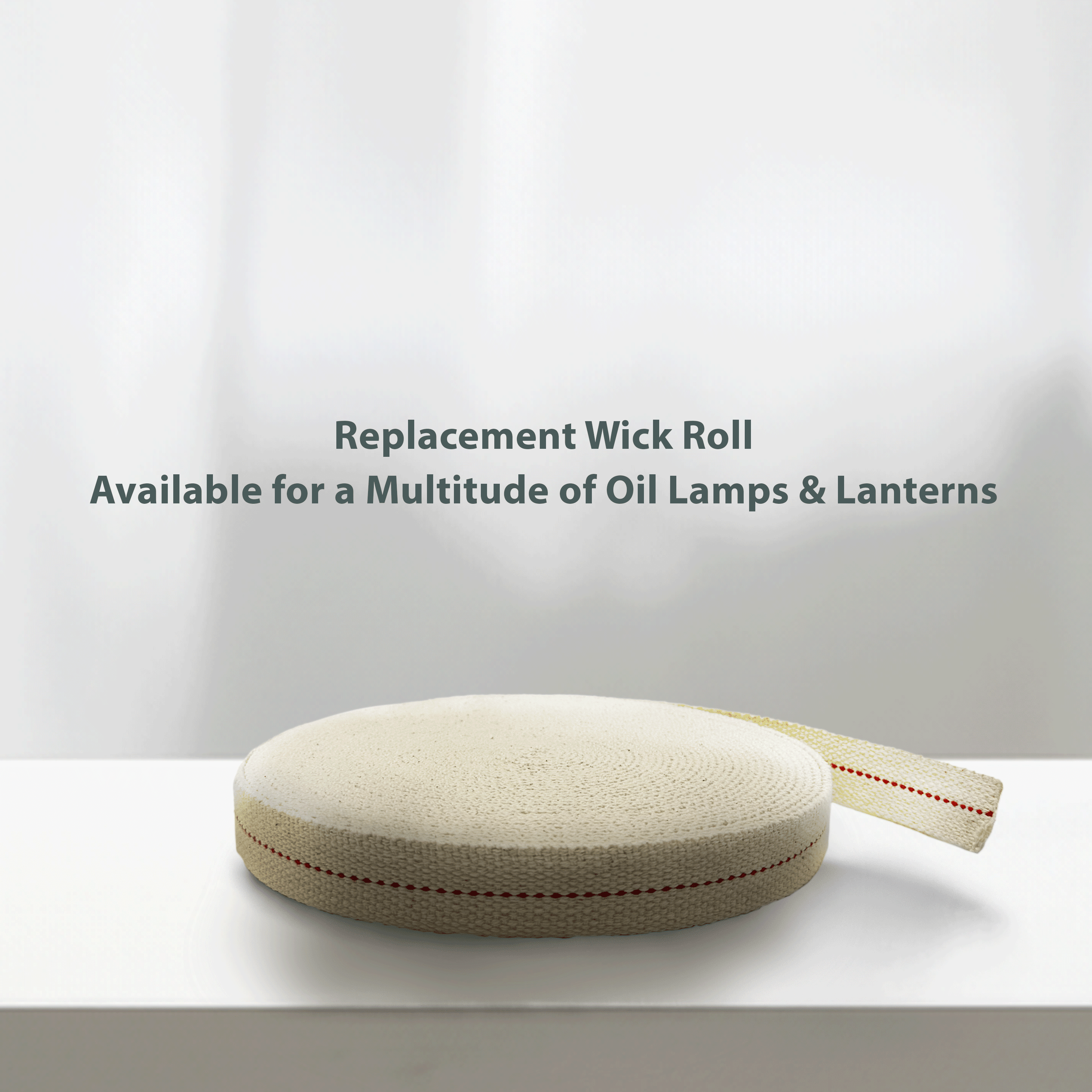 Light of Mine - 1/2", 5/8", and 7/8" - 33' Foot, 100% Cotton Flat Wick - 3 Pack Bundle, for Paraffin Oil, Kerosene Based Lanterns, and Oil Lamps with Genuine Red Stitch