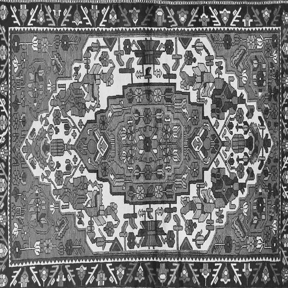 Ahgly Company Indoor Square Persian Gray Traditional Area Rugs, 7' Square