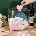 thumbnail image 3 of Caja acrílica para tarjetas de boda de 13 x 24 x 24 cm. Estuche transparente para tarjetas de boda, porta tarjetas de regalo, caja para dinero de boda con diseño de corazón., 3 of 6
