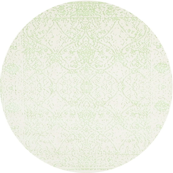 Ahgly Company Indoor Round Contemporary White Gold Solid Area Rugs, 5' Round