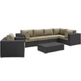 thumbnail image 2 of Modway Convene 7 Piece Outdoor Patio Sectional Set in Espresso Mocha, 2 of 9