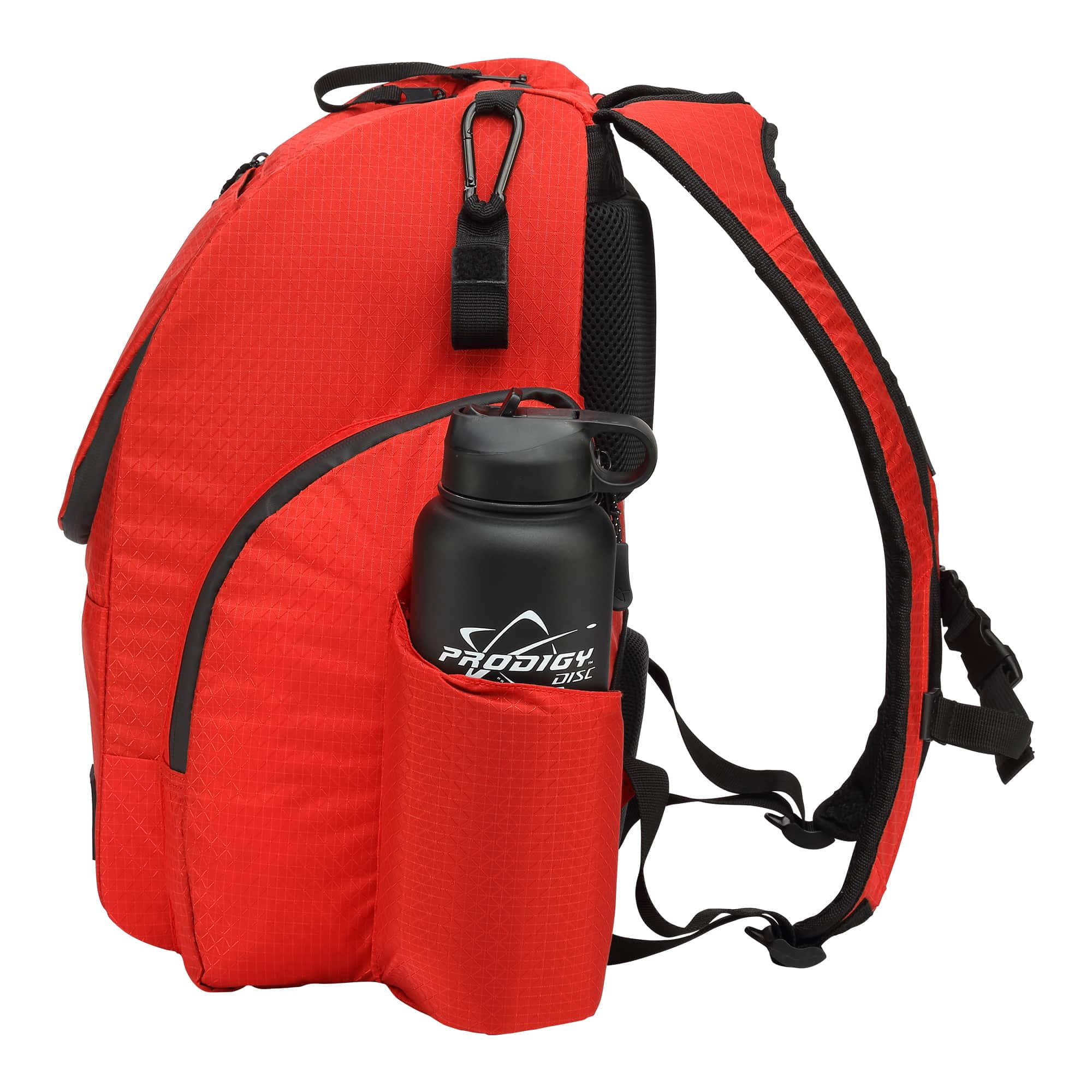 Prodigy Disc BP-2 V3 Disc Golf Backpack | Frisbee Golf Bag with 26+ Disc Capacity Plus Extra Storage | Pro Quality Disc Golf Bag Backpack | Tear and Water Resistant | Large Disc Golf Bag (Red)
