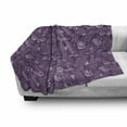 thumbnail image 3 of Plum Soft Flannel Fleece Blanket, Floral Romantic Pattern with Vintage Style White Butterflies Swirly Wings and Flowers, Cozy Plush for Indoor and Outdoor Use, 50" x 70", White Plum, by Ambesonne, 3 of 6